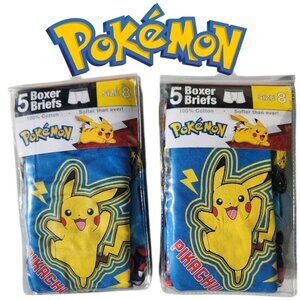 NEW 10 Pokemon size 8 boxer briefs underwear boxers boy's 100% Cotton Bundle NEW